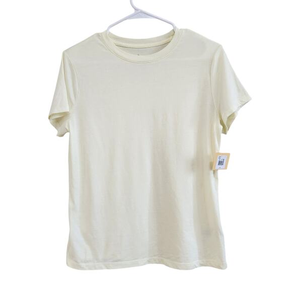A New Day Short Sleeve T-Shirt Crew Neck Soft Fabric Pale Yellow Size Medium NWT - Picture 1 of 7